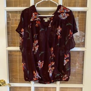 Lucky Brand juniors Sheer Wrap Top